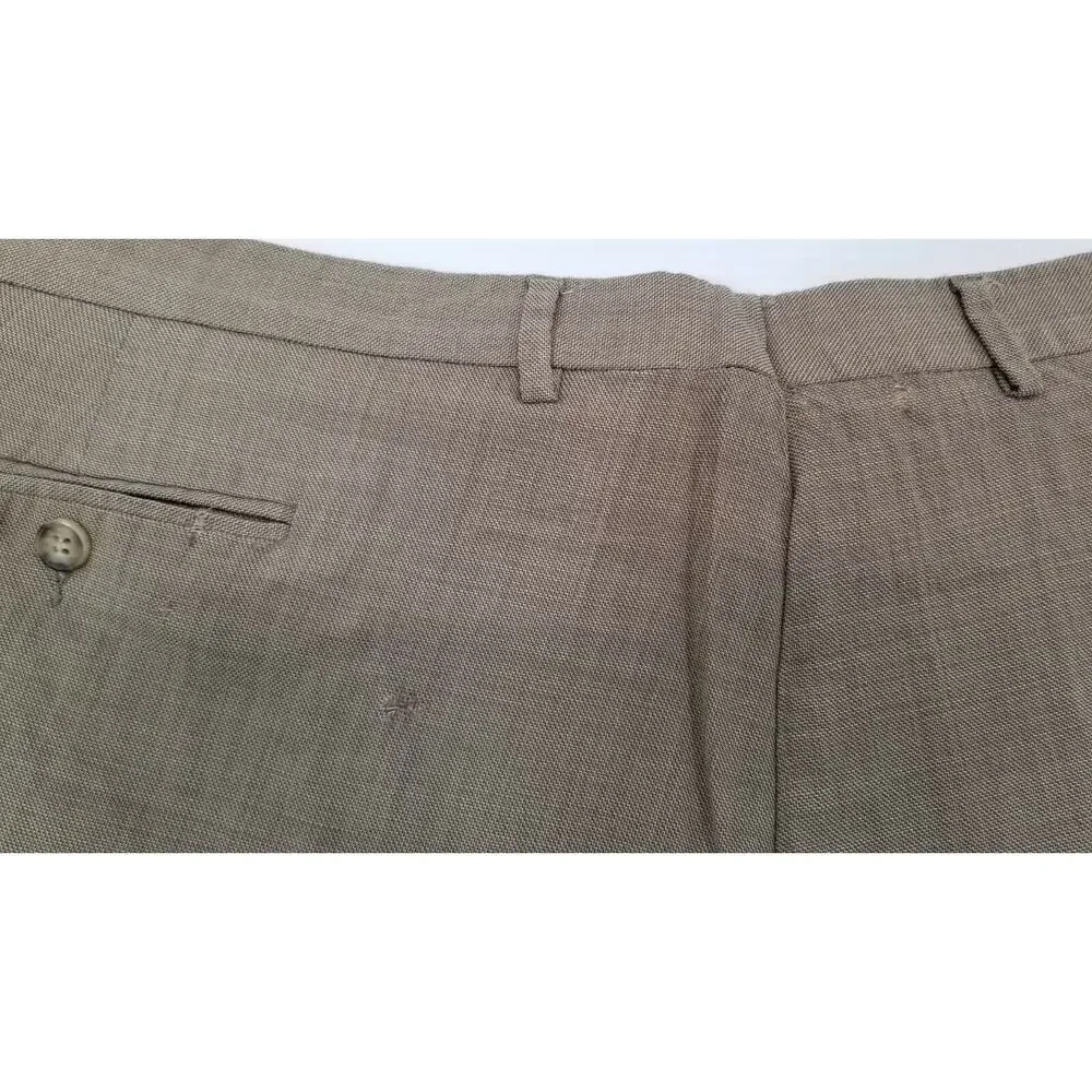 II) Today's Man Fierte Italy Costume Stage Prop Vintage Look Taupe Dress Pants